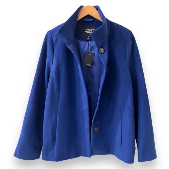 Lands’ End Classic Stand-collar Jacket | Size 12 | Cobalt Blue | NWT | $65 - Picture 4 of 8